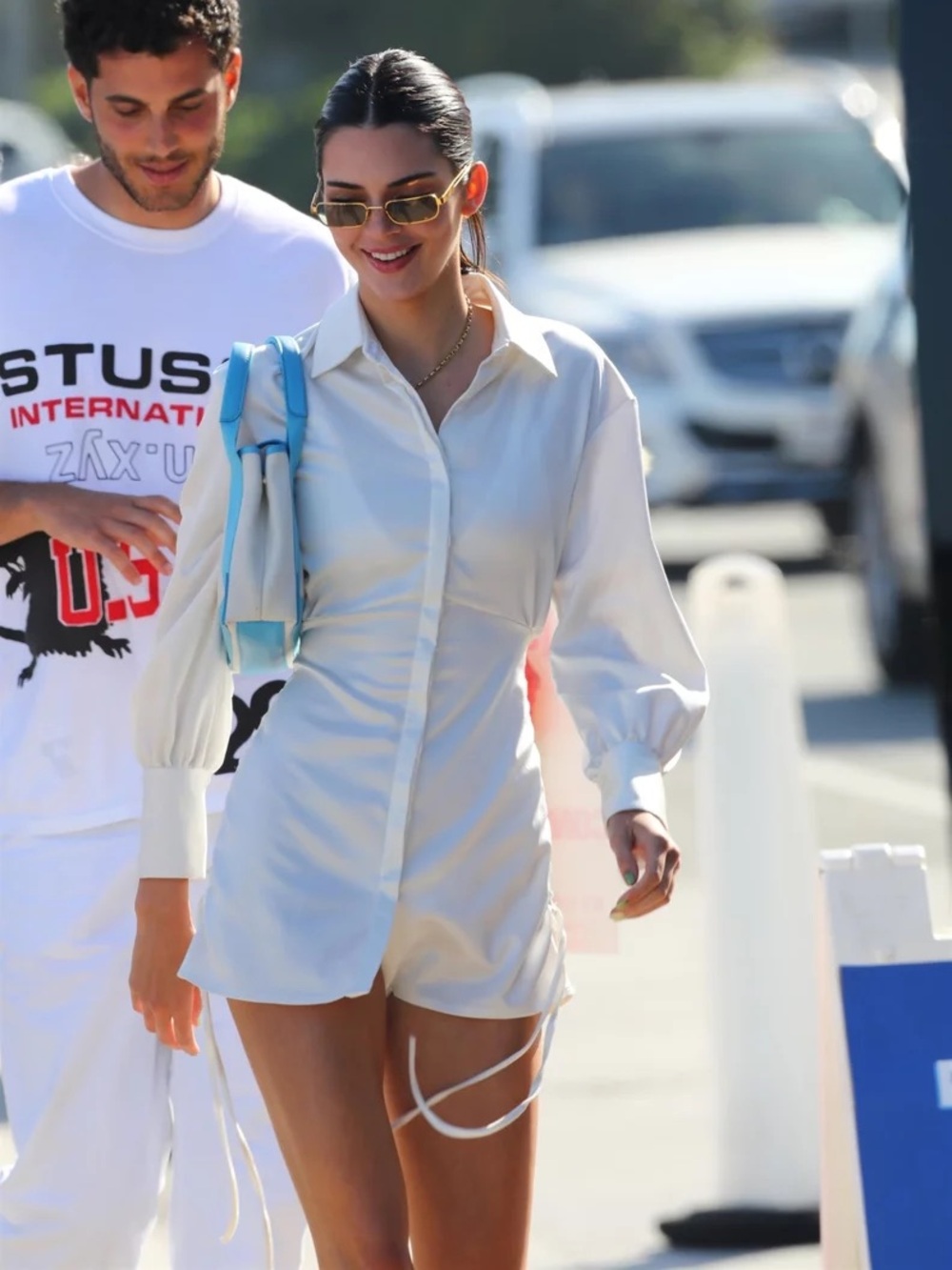 Danielle Guizio Button Tee Shirt Mini Dress (S)